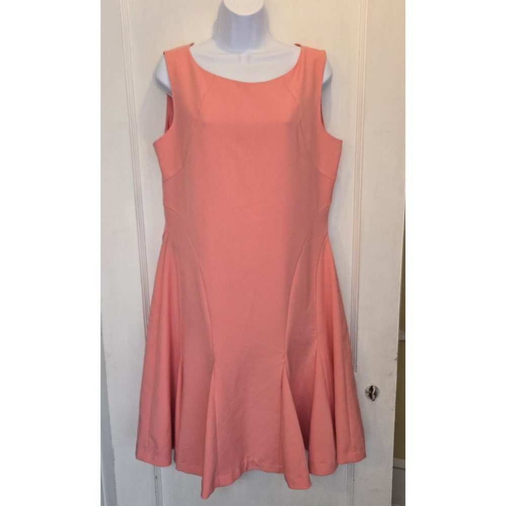 Chadwick's of Boston‎ Pink Lined Sleeveless A-Line Dress w/ Flare Bottom Size 12